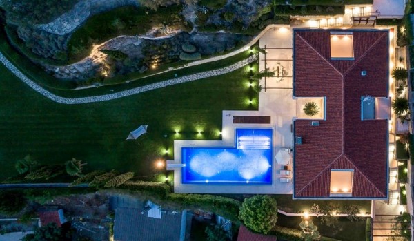 Luxury Villa Split with pool and gym - aerial view