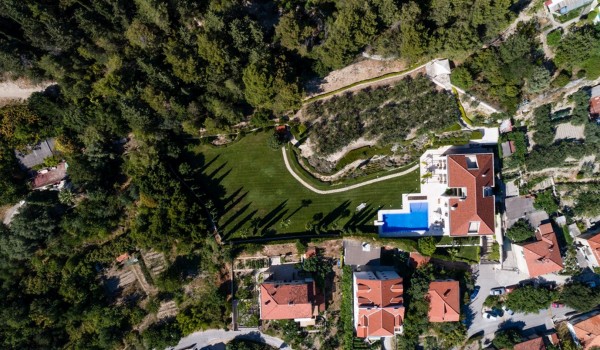 Luxury Villa Split with pool and gym - aerial view
