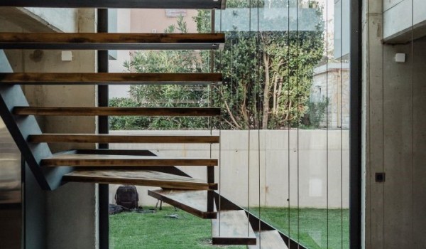 Internal stairs connecting the ground floor with the first floor of the luxury villa Krk Baska II on the island of Krk
