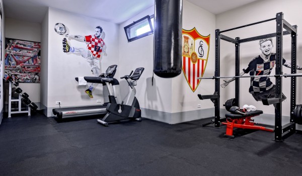 A view of the exercise equipment of the seafront family holiday villa Raquel on the island of Šolta in Nečujam next to the sea