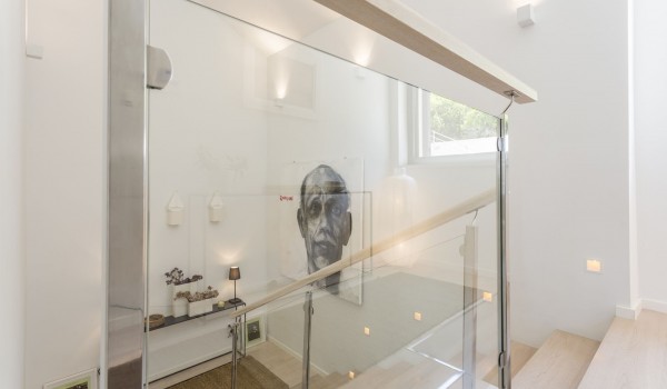 Inside staircase of a luxury seafront villa for romantic vacation on Korcula island