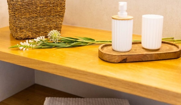 Modern bathroom with bathtub in Dubrovnik luxury villa Crystal Palace with total privacy.