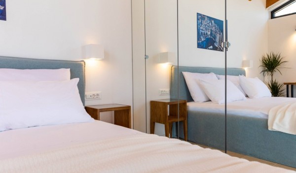 Soacious bedroom with King size bed in Croatia luxury rental villa Crystal Palace for family vacation with pool.