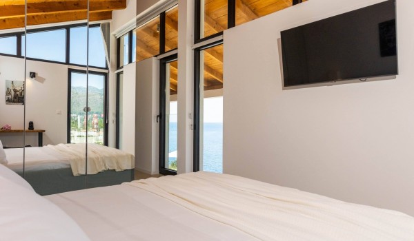 Soacious bedroom with King size bed in Croatia luxury rental villa Crystal Palace for family vacation with pool.