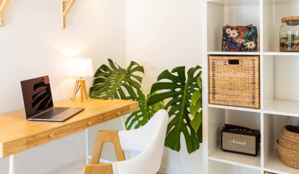 Modern working space in luxury Croatian villa Crystal Palace in Dubrovnik with private pool and parking.