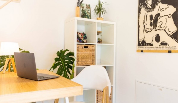 Modern working space in luxury Croatian villa Crystal Palace in Dubrovnik with private pool and parking.