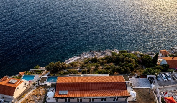 Beautiful view from luxury Dalmatian villa Crystal Palace in Dubrovnik for vacation with friends.