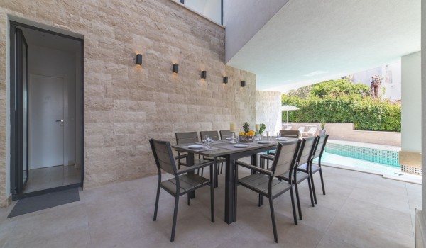 Outdoor dining table on the terrace of a Croatia luxury villa Trogir 3 for vacation and rent on Ciovo