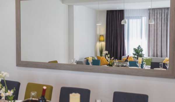 Dining table in a Croatia luxury family villa Trogir 3 with private pool and sea view