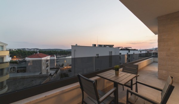 Seating area on the private terrace of a Croatia luxury vacation villa Trogir 3 with private pool and parking