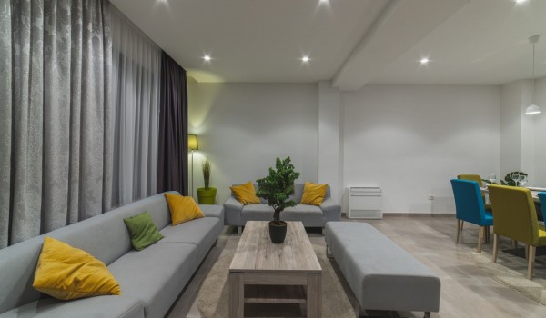 Comfortable sofas in a living room of a Croatia luxury villa Trogir 3 for vacation on Ciovo