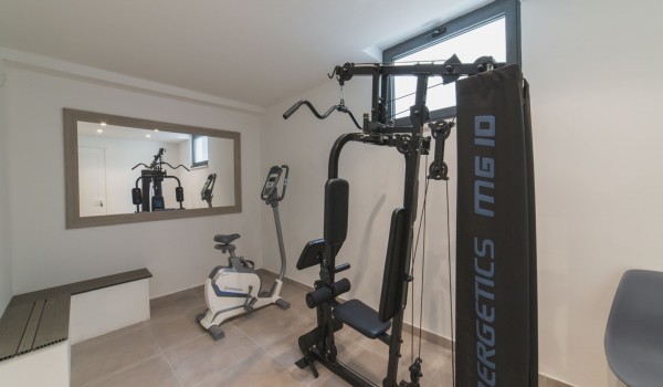Private gym in a Croatia luxury family villa with private pool and parking