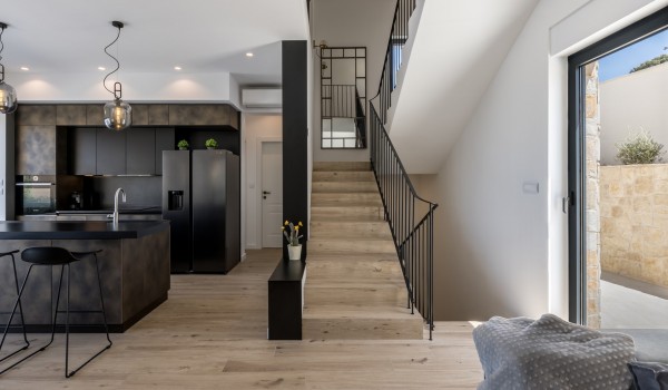 Modern interior of Croatia luxury family villa for vacation and rent with friends and family