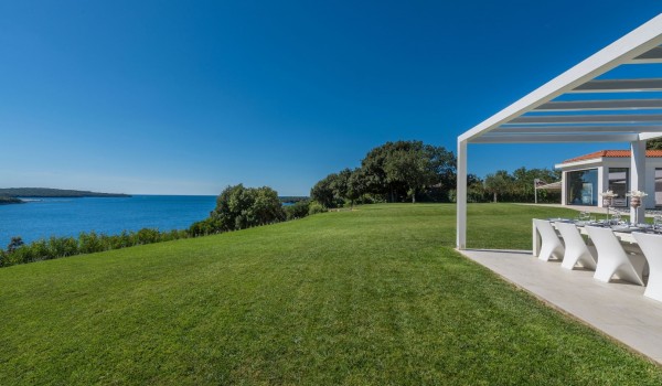 Sea view from the garden of a Croatia luxury family villa with private pool and sauna in Istria
