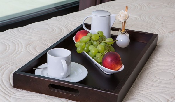 Breakfast in bed in a Croatia luxury pet-friendly villa with concierge service and sauna in Istria