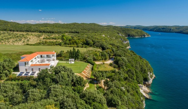 Aerial view of the Croatia luxury pet-friendly villa Eden Land with concierge service and private pool in Istria