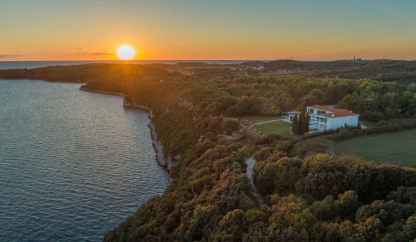 Aerial view of the Croatia luxury pet-friendly villa Eden Land with concierge service and private pool in Istria
