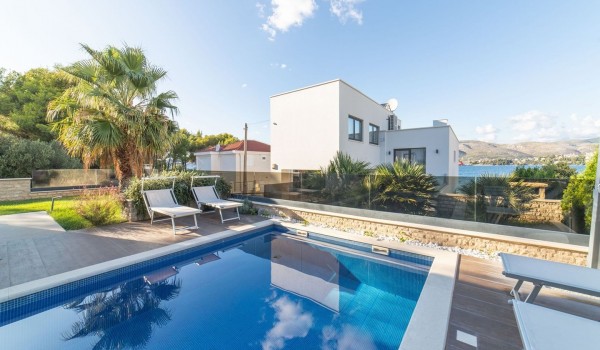 Croatia luxury family villa Trogir 2 with private pool and sea view with total privacy