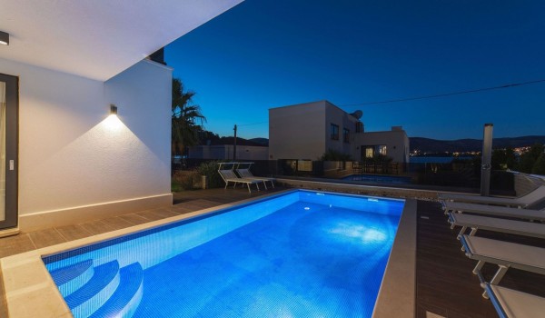 Private pool on the terrace of a Croatia luxury vacation villa for rent in Trogir