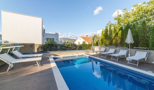Private pool on the terrace of a Croatia luxury vacation villa for rent in Trogir