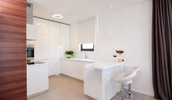 Interior of the modern kitchen on the ground floor of the Croatia luxury villa Trogir 2 for family vacation on Ciovo