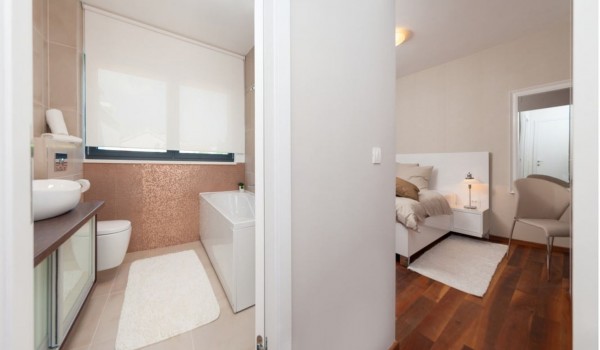 View of en suite bathroom in a bedroom of a Croatia luxury villa Trogir 2 with private pool and sea view