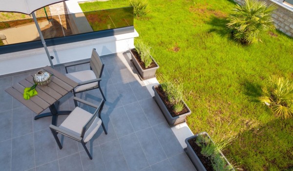 Seating area on the terrace of a Croatia luxury villa Trogir 2 with private pool and sauna on Ciovo