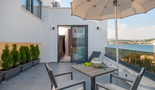 Seating area on the terrace of a Croatia luxury villa Trogir 2 with private pool and sauna on Ciovo