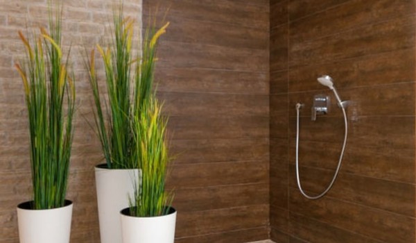 Indoor shower by the indoor pool in a Croatia luxury villa Trogir 2 for vacation and rent