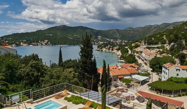 Sea view from a luxury vacation villa Grandiosa with private pool and parking with total privacy