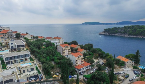 Aerial view of a luxury Dubrovnik villa Grandiosa with private pool and concierge service