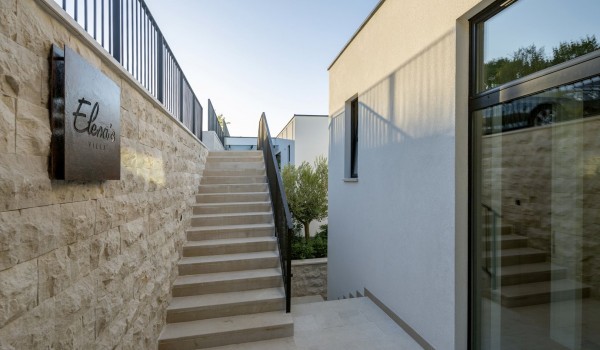 Main entrance of Croatia luxury pool villa Elena with private pool and concierge service for vacation
