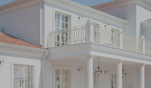 View of the exterior and the balcony of the luxury villa Lea in Vabriga in Istria  with total privacy