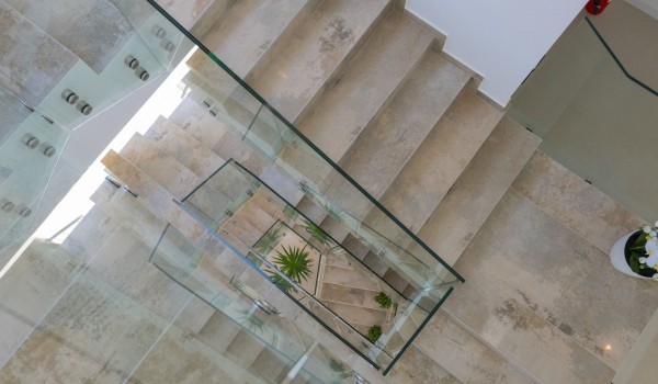 A view of the stairs leading to the first floor of the luxury villa for rent Glorious Brela in Brela