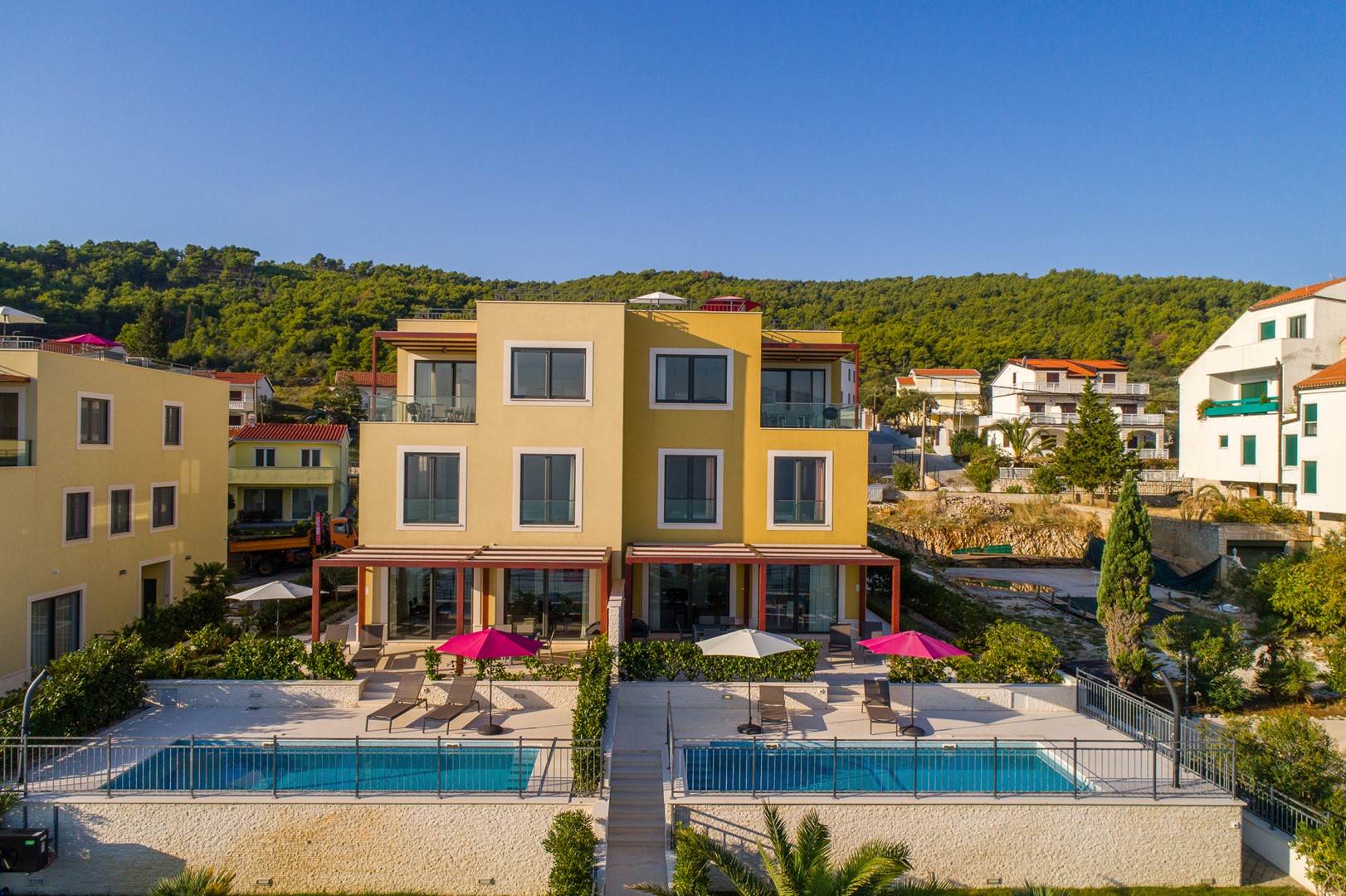 Croatia luxury beachfront villa Ciovo Joy 2 with private pool and parking on Ciovo
