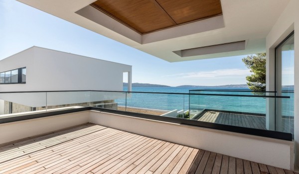 Private terrace of the Croatian vacation rental villa with private infinity pool in Split with total privacy