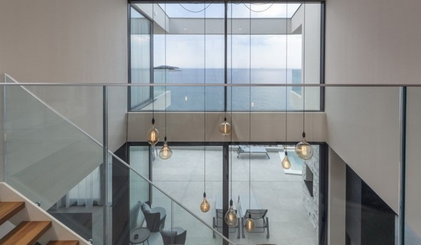 Stairs leading to the first floor of the luxury villa for rent and vacation Supreme Rogoznica 2 in Rogoznica