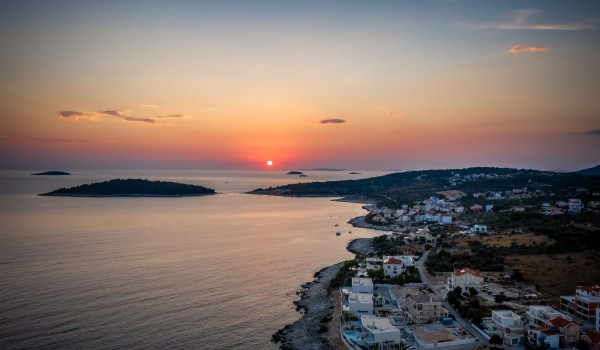 View of the sea and the bay surrounding the luxury villa Supreme Rogoznica 2 in Rogoznica