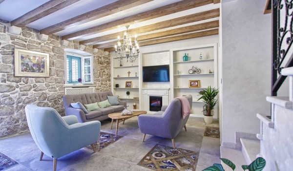 Luxurious living area with comfy sofas on the ground floor of the luxury villa with total privacy Cavtat Iliria near Dubrovnik
