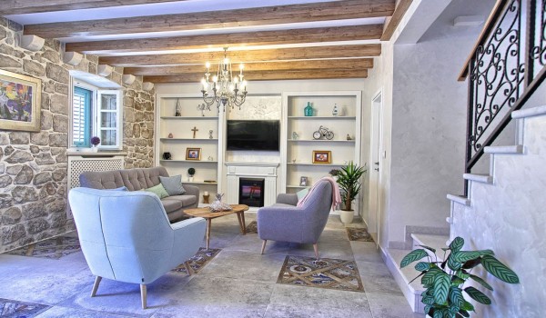 Luxurious open-space living area of the private exclusive villa Cavtat Iliria with WIFI and parking in the center of Cavtat