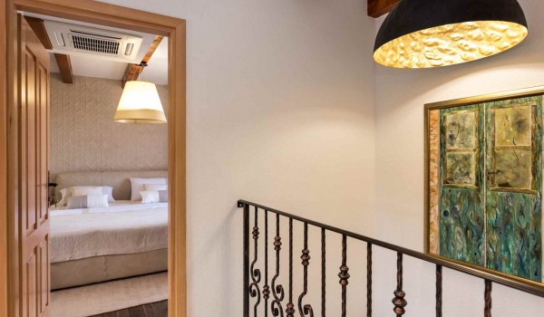 View of a bedroom in a luxury pet-friendly villa Finessa Skradin 1 with  heated pool, sauna and jacuzzi