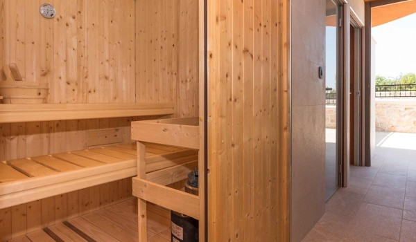 Private sauna in a luxury Croatian villa Finessa Skradin 1 with heated pool and jacuzzi