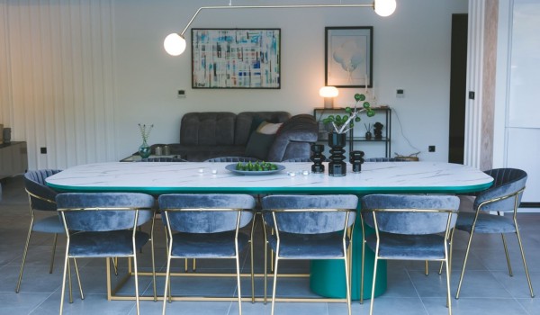 Indoor dining table of Croatia luxury sea view villa perfect for vacation with friends and family