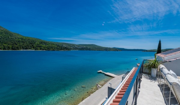Sea view from the balcony of Croatia luxury rental villa for vacation with friends and family in Slano