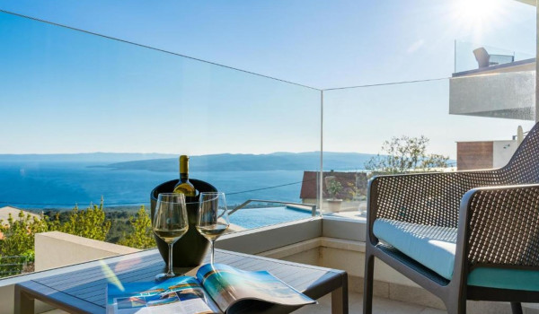 A magical view from the outdoor terrace of the island of Brač from the property of the Croatian luxury holiday villa White Diamond