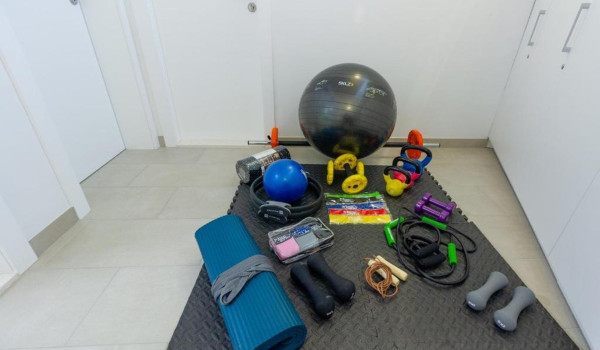 Fitness equipment inside the Croatian luxury holiday villa White Diamond in Baška Voda