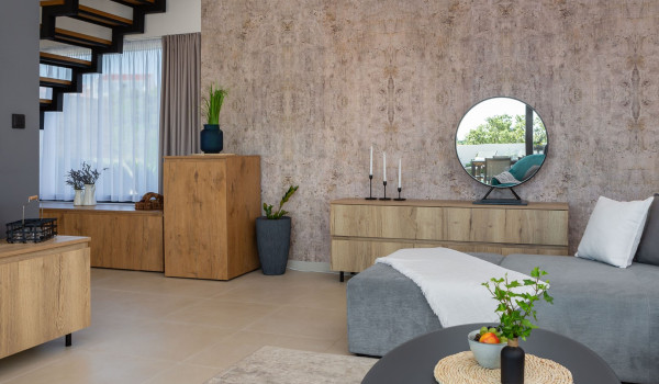 Elegant interior of the modern living room of the luxury Croatia villa for rent Indigo