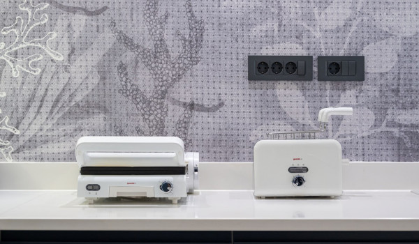 Two toasters in the kitchen in the luxury villa with pool near Split