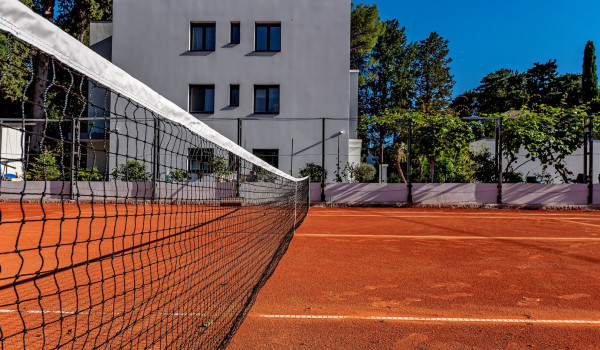 Tennis court within the property of the newly built family holiday villa in the vicinity of Split