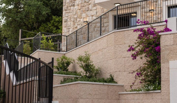 Exterior of a luxury Croatian villa for rent and vacation with a view of the sea in Slano, nearby Dubrovnik